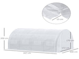 4 x 3 x 2 m Polytunnel Greenhouse with Roll-up Side Walls, Walk-in Grow House Tent with Steel Frame, T3398P313598