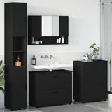 Bathroom Furniture Set 4 pcs Black Engineered Wood and Metal 3393084