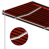 Manual Retractable Awning with LED 3.5x2.5 m Orange and Brown 3070125
