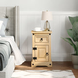 ZNTS Bedside Cabinet Corona 35x32.5x58 cm Solid Wood Pine 4005652