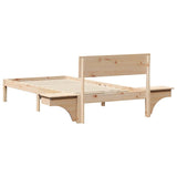 Bed Frame with Headboard Brown 90 x 190 cm Solid Pine Wood 873469
