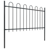 Garden Fence with Hoop Top Steel 1603.5x100 cm Black 277664