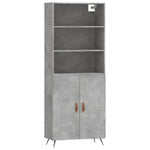 Highboard Concrete Grey 69.5x34x180 cm Engineered Wood 3189225