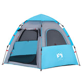 Camping Tent Cabin 4-Person Blue Quick Release 4005333
