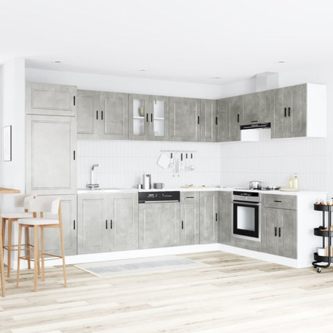 Sink Base Cabinet with Door Porto 2 pcs Grey 80 x 46 x 84.5 cm 3315025