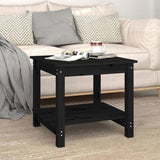 Coffee Table Black 50x50x45 cm Solid Wood Pine 822281