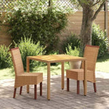 Dining Chairs 2 pcs Brown Natural Rattan 243235
