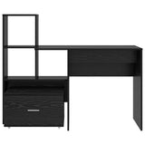 Desk with Shelf Black Oak 131.5 x 50 x 106.5 cm Engineered Wood 3337266