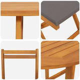 Bistro Set with Cushion 3 pcs Oil Natural Solid Acacia Wood 4105508