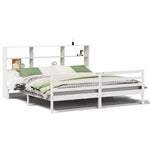 ZNTS Bookcase Bed without Mattress White 200x200 cm Solid Wood Pine 3321908