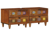 Bedside Cabinet 2 pcs Brown 40 x 33 x 46 cm Solid Mango Wood 4018223