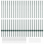 Green Fence Posts 22 pcs Green Metal 3335920