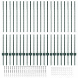 Green Fence Posts 22 pcs Green Metal 3335920