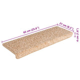 Stair Mats 15 pcs 65x21x4 cm Gold Rectangular Edge 326202