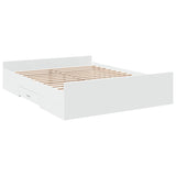 Bed Frame with Drawers without Mattress White 150x200 cm King Size 3280286