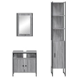3 Piece Bathroom Furniture Set Grey Sonoma Engineered Wood 3214798