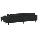 Velvet Sofa with Cushion 3 pcs Black 208 cm Velvet 3335177