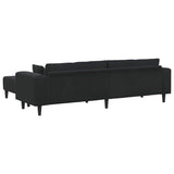 Velvet Sofa with Cushion 3 pcs Black 208 cm Velvet 3335177