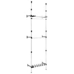 ZNTS Telescopic Wardrobe System with Rods and Shelf Aluminium 321114