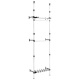 ZNTS Telescopic Wardrobe System with Rods and Shelf Aluminium 321114