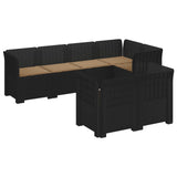 7-Seater Garden Sofa with Cushions Rattan Look PP Anthracite 3444144