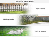 Decorative Garden Fencing, 83cm 5PCs Outdoor Picket Fence Panels, Rustproof Metal Wire T3398P315344