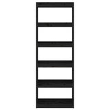 Book Cabinet/Room Divider Black 60x30x167.5 cm Solid Wood Pine 808177