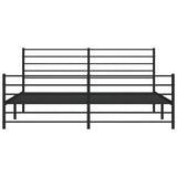 Metal Bed Frame without Mattress with Footboard Black 193x203cm 352343