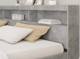 Bookcase Bed Concrete grey 180 x 200 cm Engineered Wood 3335746