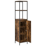 Bathroom Cabinet with Shelves Smoked Oak 36x35x165 cm 861909
