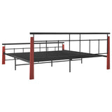 Bed Frame without Mattress Metal and Solid Oak Wood 200x200 cm 324896
