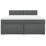 ZNTS Box Spring Bed with Mattress Dark Grey 180x200 cm Fabric 3285968