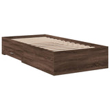 Bed Frame with Drawers without Mattress Brown Oak 100x200 cm 3280425