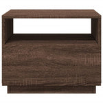 ZNTS Coffee Table with LED Lights Brown Oak 50x49x40 cm 839832