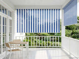 Outdoor Roller Blind 90% UV Block Blue and White Stripe HDPE 42035981