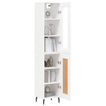 Highboard White 34.5x34x180 cm Engineered Wood 3199505