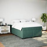 Box Spring Bed with Mattress Dark Green 140x200 cm Velvet 3285290