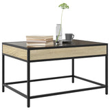 ZNTS Coffee Table with Infinity LED Sonoma Oak 70x50x41 cm 847683