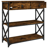 Console Table Smoked Oak 75x28x75 cm Engineered Wood 834197