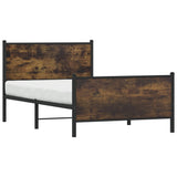 Metal Bed Frame without Mattress Smoked Oak 107x203 cm 4007681
