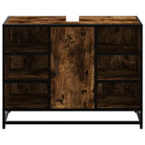 Bathroom Sink Cabinet Smoked Oak 80x33x60 cm Engineered Wood 849291