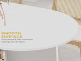 Four-Person Drop Leaf Dining Table, with Wheels - White T3398P344540