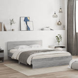 Bed Frame Grey Sonoma Engineered wood, Plywood 140x200 cm Modern 3207488