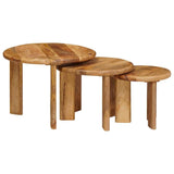 Nesting Coffee Tables 3 pcs Brown Solid Mango Wood 4104654