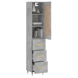 Highboard Concrete Grey 34.5x34x180 cm Engineered Wood 3200181