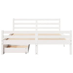 ZNTS Bed Frame without Mattress White 140x200 cm Solid Wood Pine 3301611