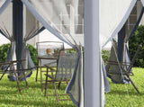 3 x 4m Metal Frame Hexagon Gazebo, with Curtains - Grey T3398P315437