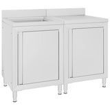 Commercial Kitchen Sink Cabinet Stainless Steel 120x60x96 cm 3058270