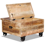 ZNTS Coffee Table Rough Mango Wood 70x70x40 cm 243979