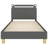 Children's Bed Frame with Headboard Dark Grey 90 x 190 cm 42011220